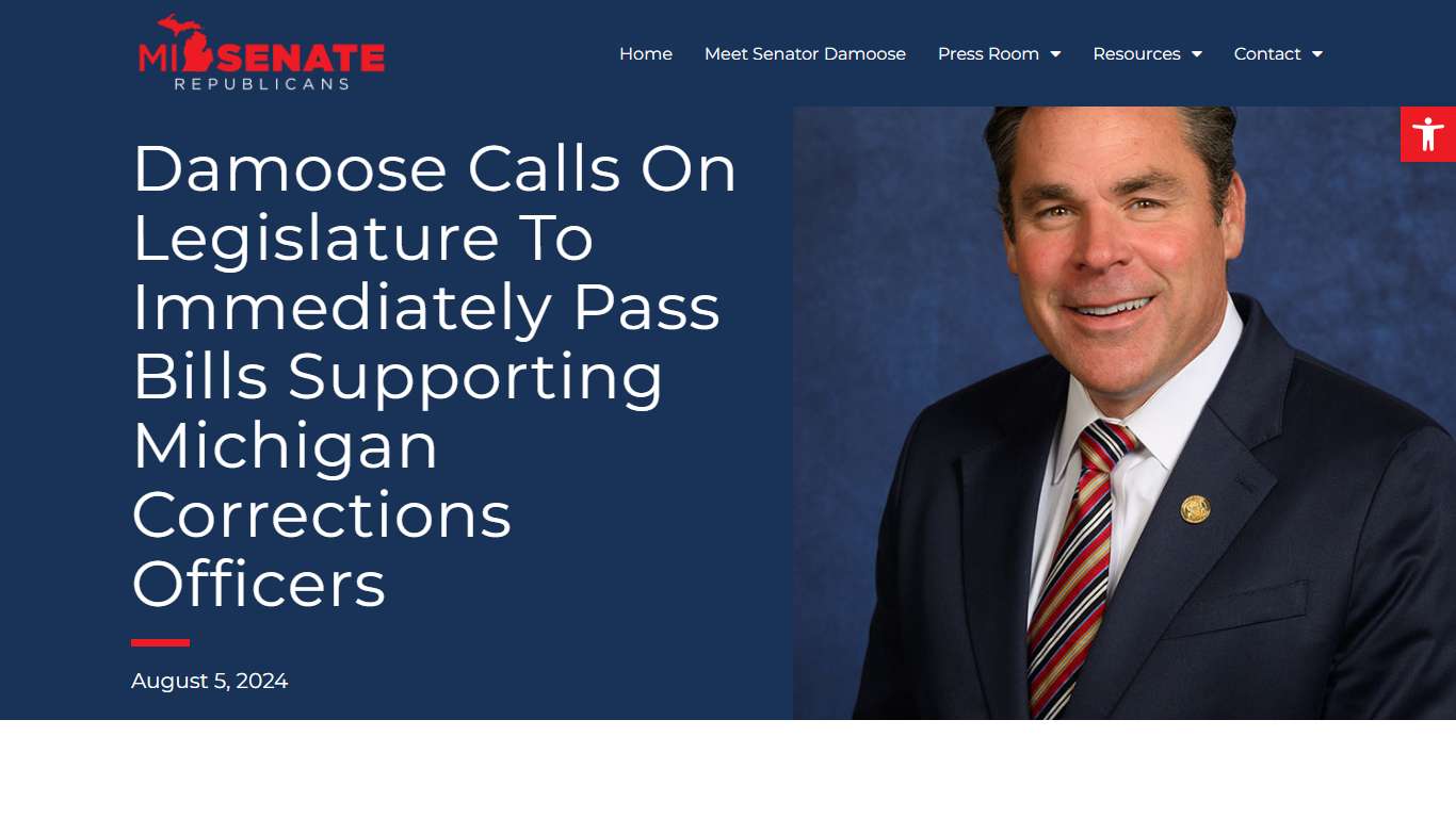 Damoose calls on Legislature to immediately pass bills supporting Michigan corrections officers - Senator John Damoose