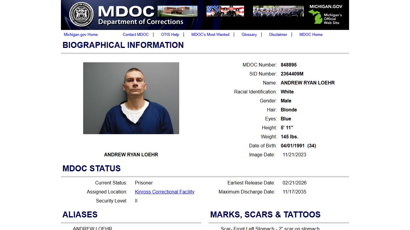 Offender Tracking Information System (OTIS) - Offender Profile